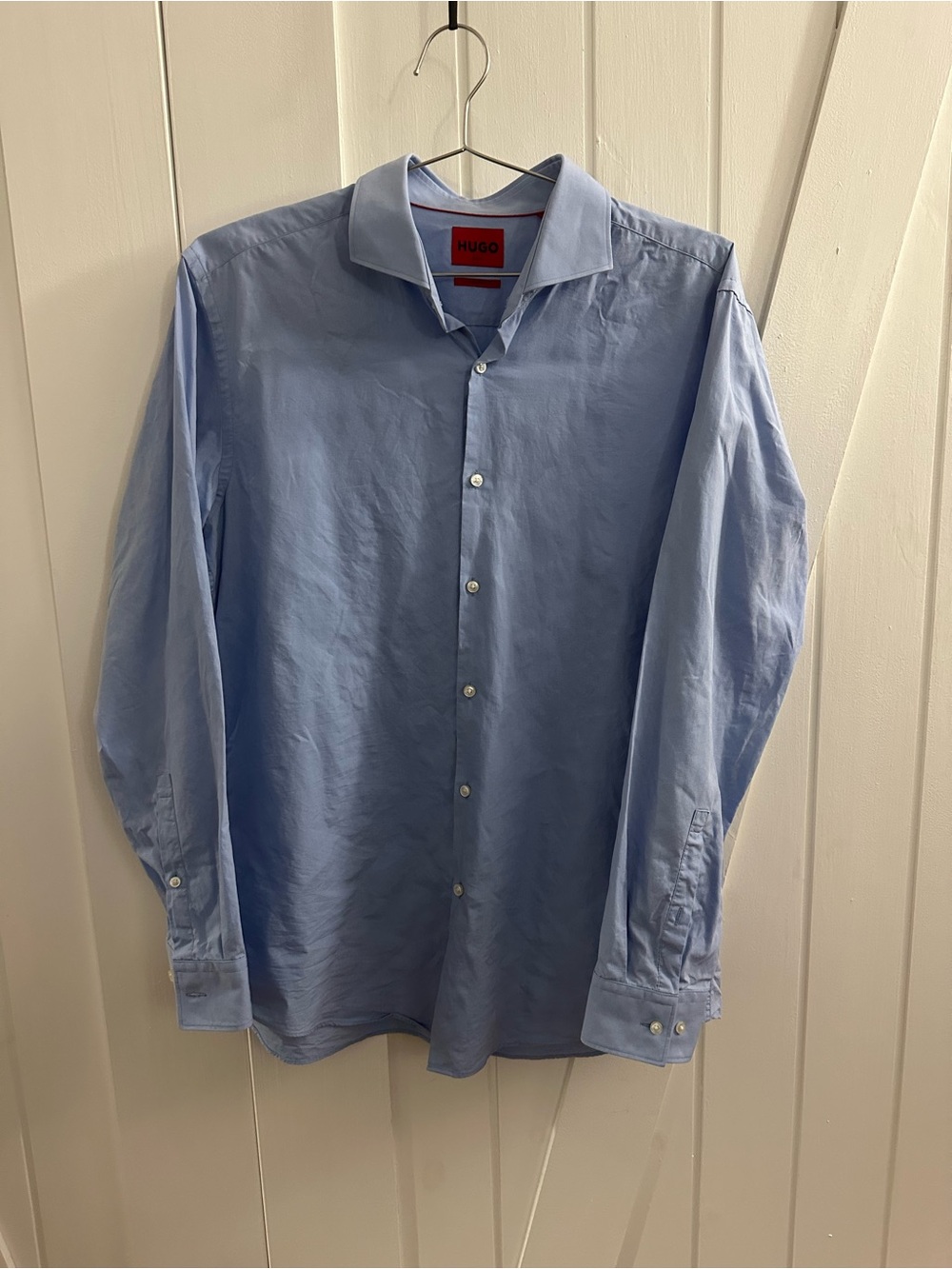 Hugo Boss Men's Slim Fit Blue Long-Sleeve Dress Shirt - Neck 17.5